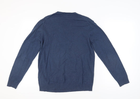 Next Men's Blue V-Neck Pullover Jumper, Size M