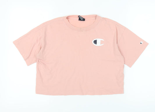 Champion Women's Pink Basic T-Shirt, M, Casual