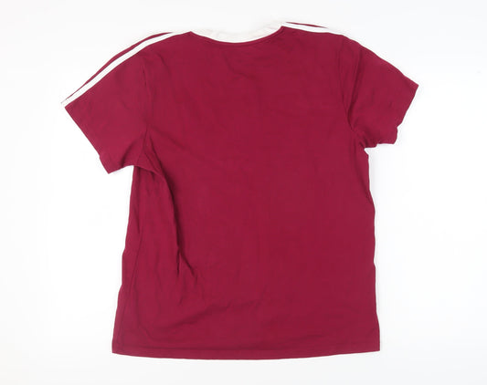 Adidas Men’s Red T-Shirt Medium, Crew Neck, Logo Accent