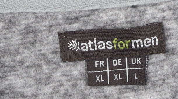Brand and care label for Atlasformen men’s grey pullover sweatshirt l