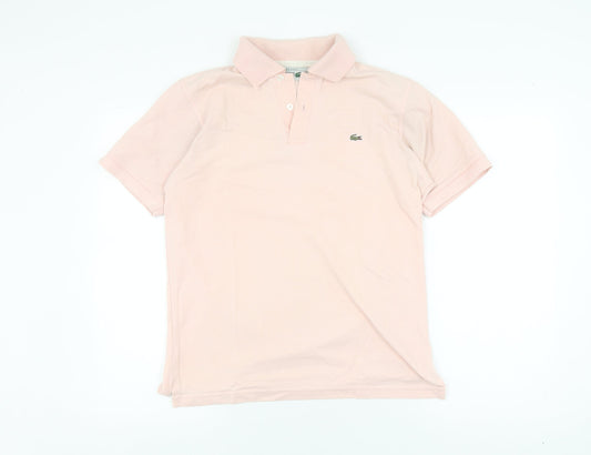 Lacoste Men's Pink Cotton Polo Shirt Size S