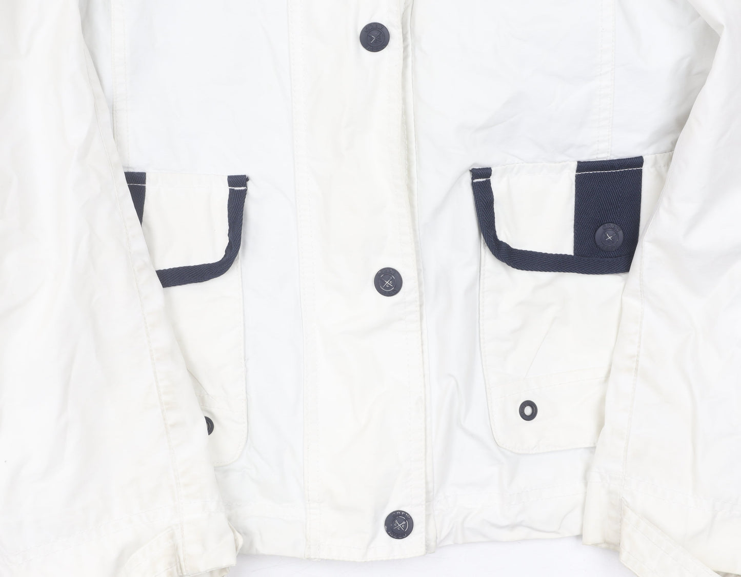 Crew Clothing Co. Women's White Hooded Jacket Size 12