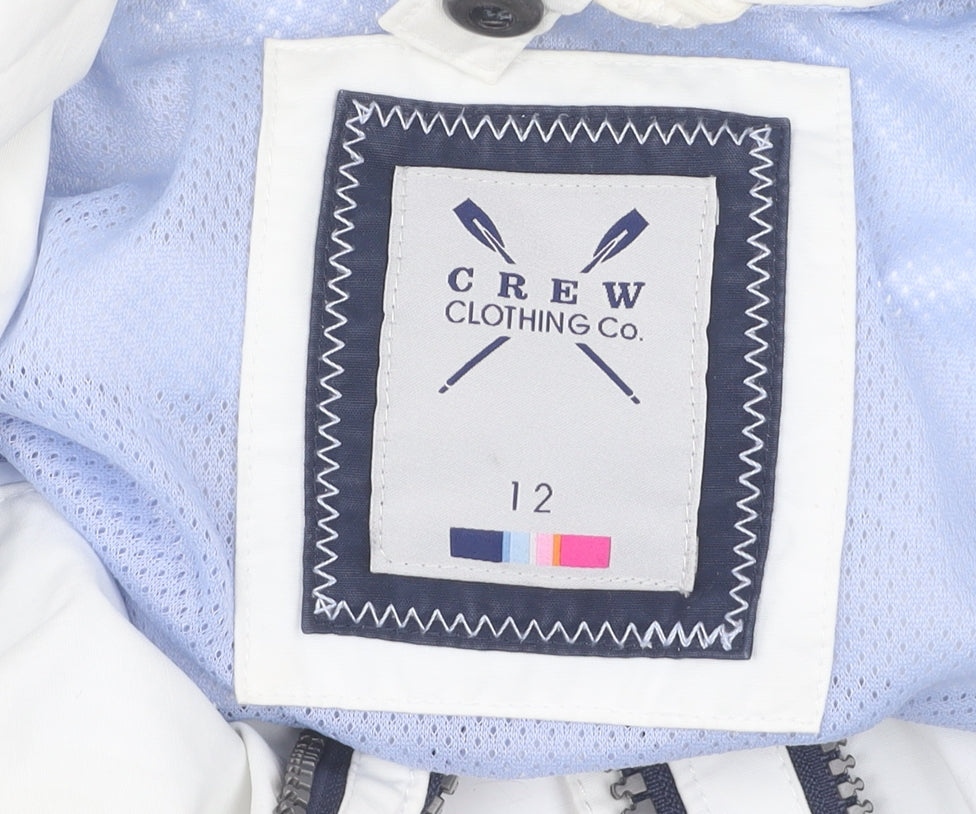 Crew Clothing Co. Women's White Hooded Jacket Size 12