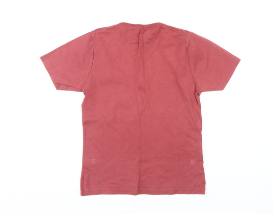 EWM Women's Red V-Neck Cotton T-Shirt Size 10-12