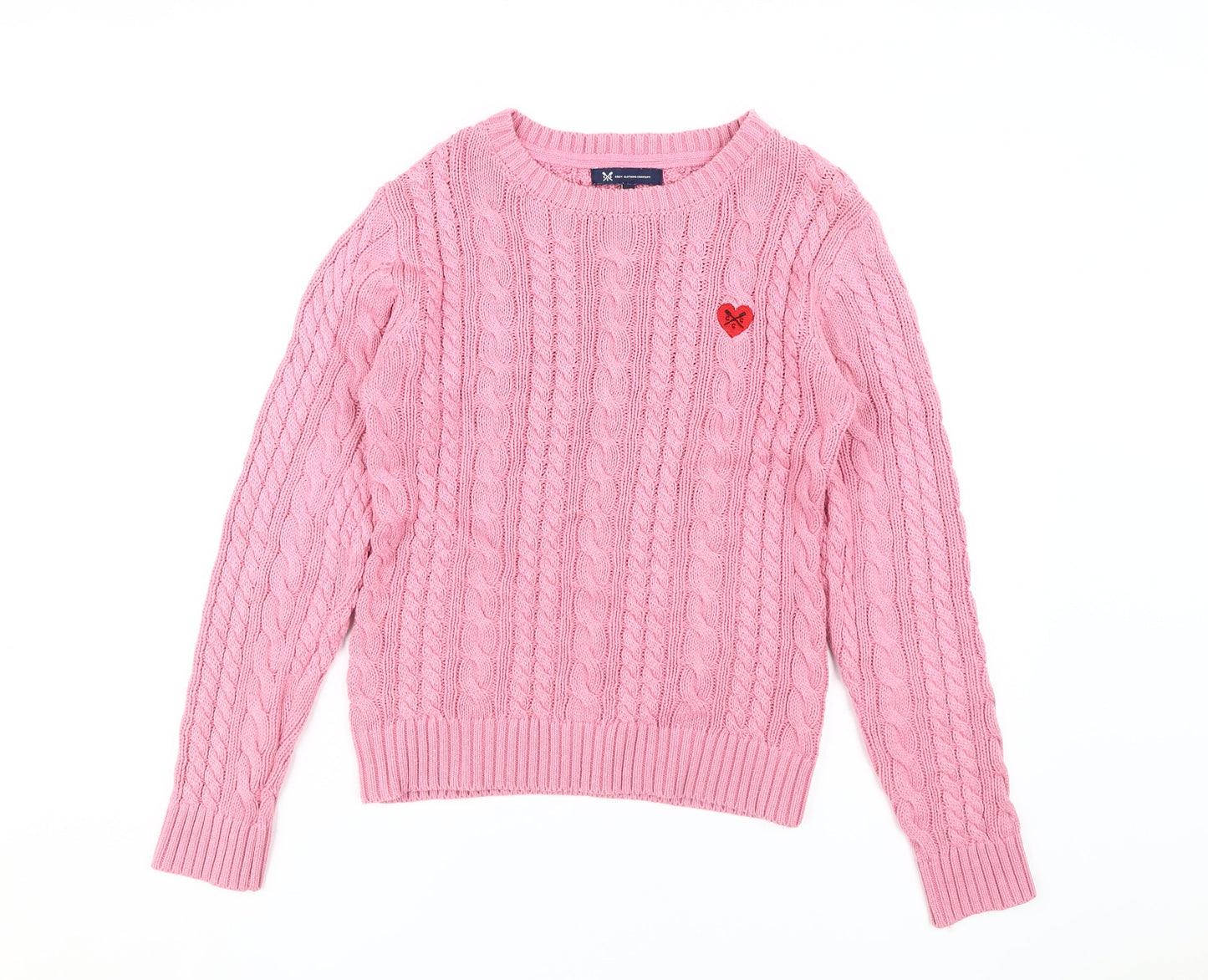 Crew Clothing Women's Pink Pullover Cotton Jumper, Size 12
