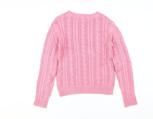 Crew Clothing Women's Pink Pullover Cotton Jumper, Size 12