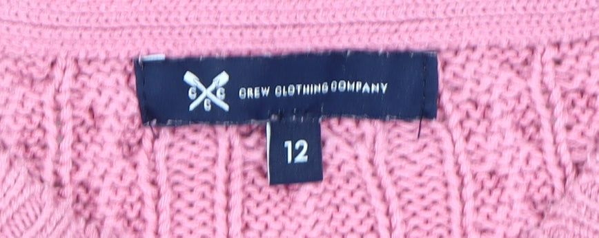 Crew Clothing Women's Pink Pullover Cotton Jumper, Size 12
