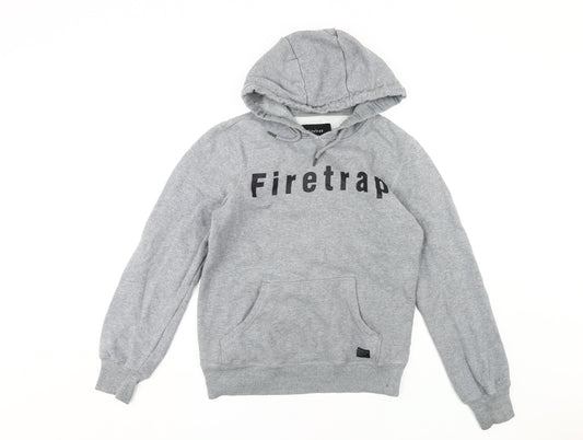 Firetrap Men's Grey Pullover Hoodie, Size S