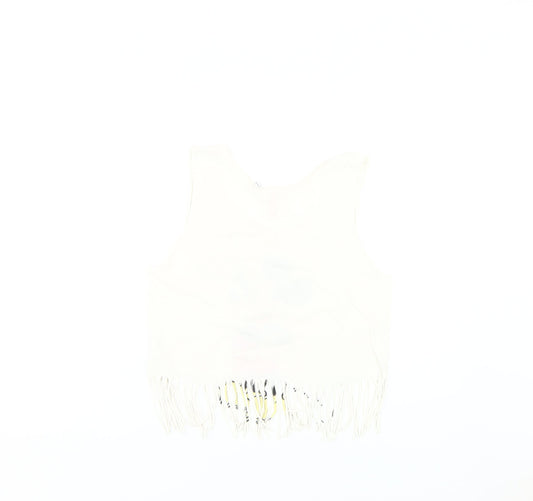 Disney Women's White Sleeveless Mickey Crop Tank