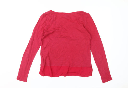 Gap Women's Red Long Sleeve V-Neck T-Shirt Size S