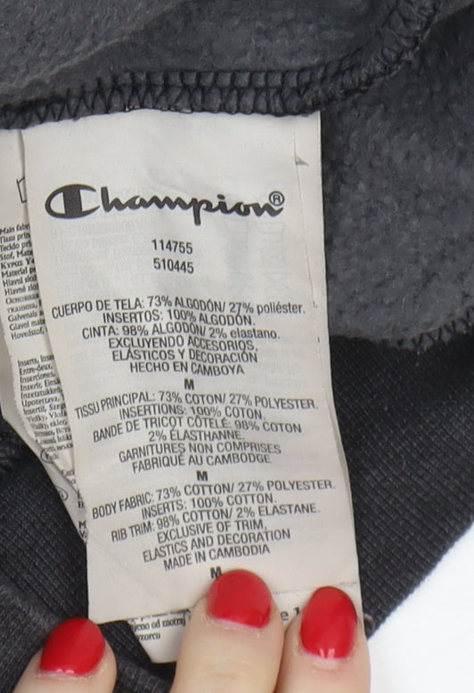 Champion Black Pullover Hoodie Unisex Medium