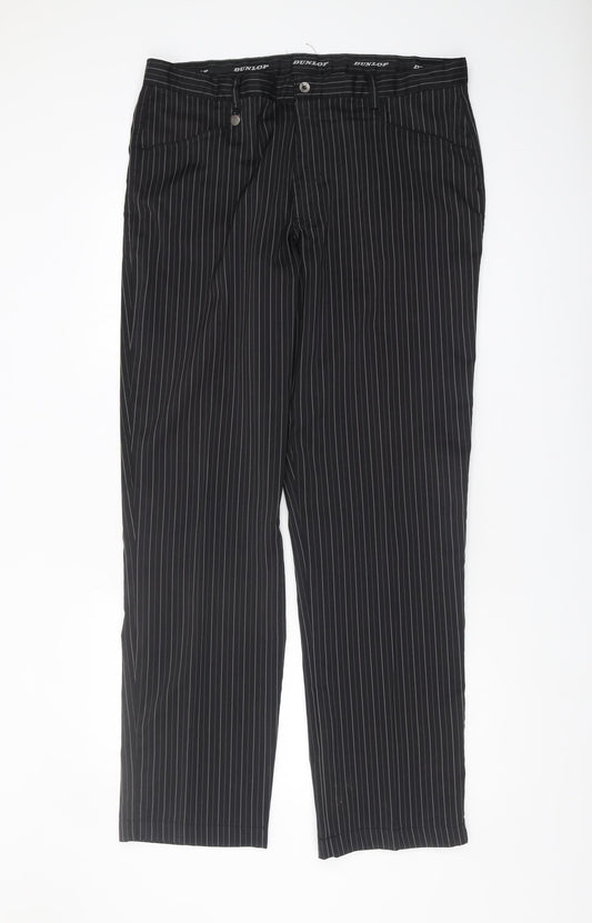 Dunlop Men's Black Pinstriped Trousers 38W