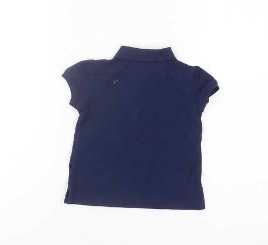 Ralph Lauren Girls Blue Polo T-Shirt, 2 Years, Classic Style