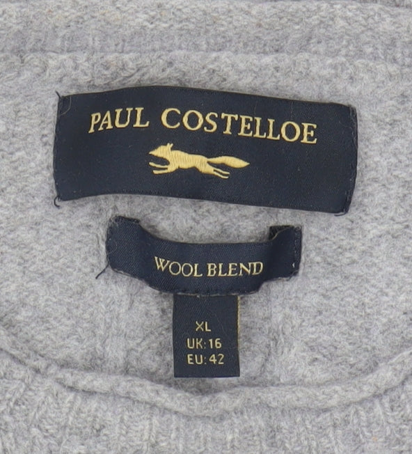 Paul Costelloe Grey Wool Blend Women's XL Pullover