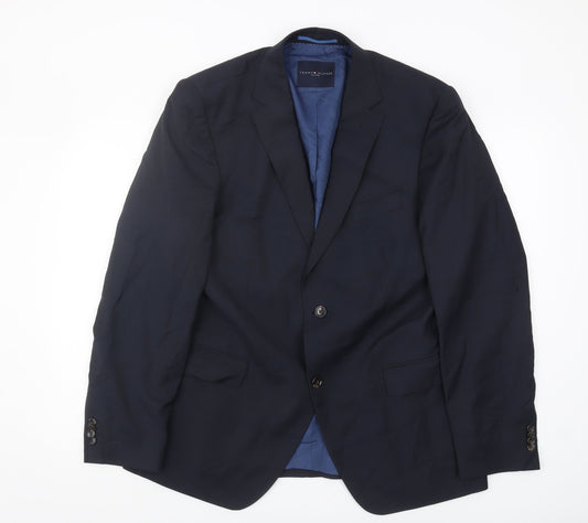 Tommy Hilfiger Men's Blue Wool Blazer Jacket Size 42