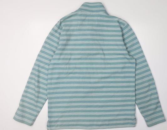 Crew Clothing Men's Green Striped Pullover Sweatshirt M