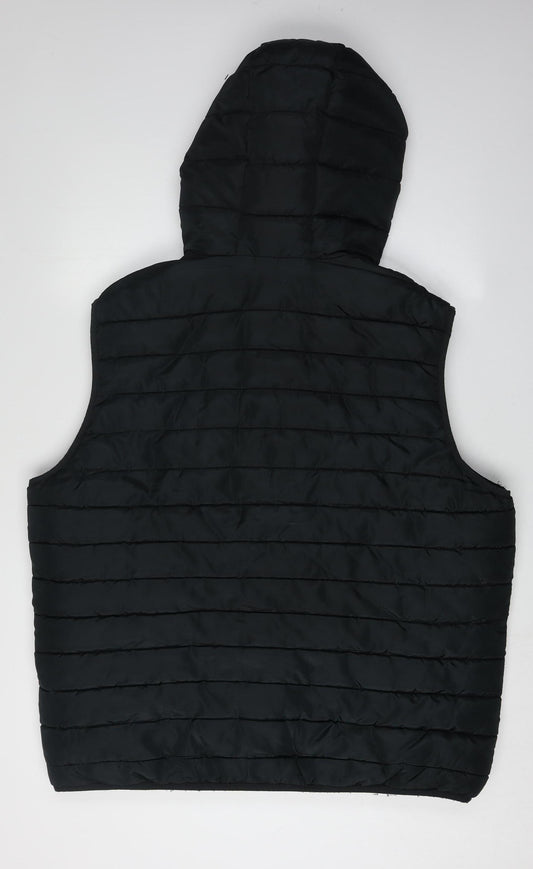 Jack & Jones Men's Black Hooded Puffer Waistcoat 2XL