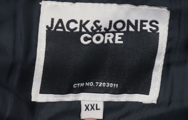 Jack & Jones Men's Black Hooded Puffer Waistcoat 2XL