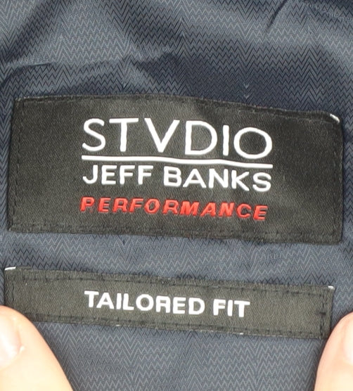 STVDIO Jeff Banks Men’s Blue Blazer, 44, Regular Fit