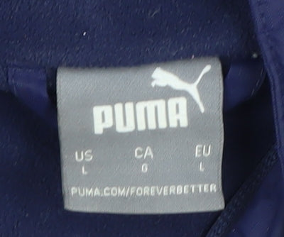 Puma Men's Blue Hooded Puffer Jacket L