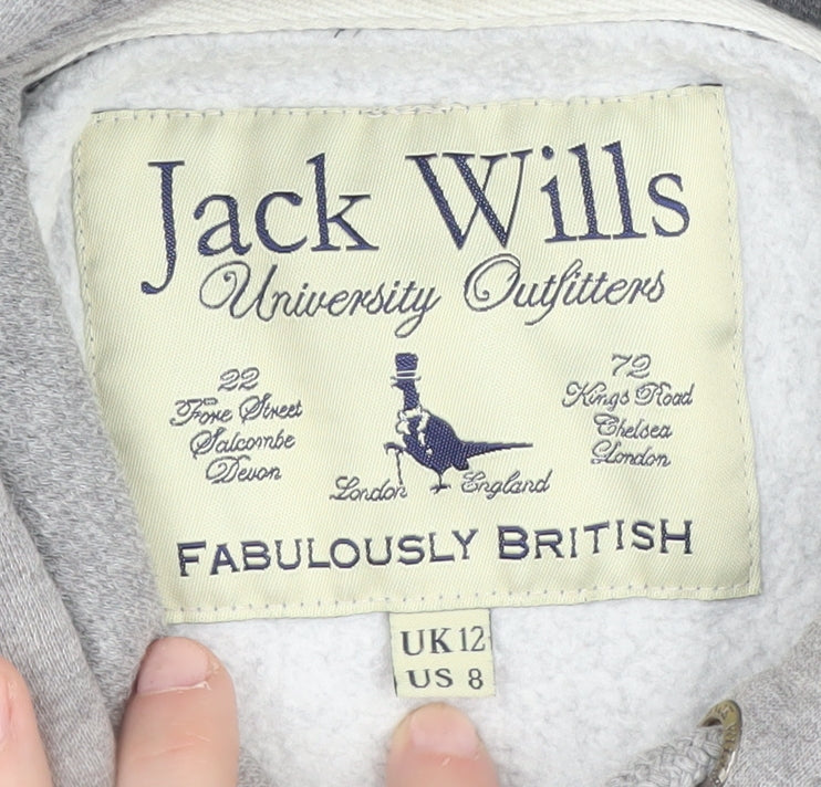 Jack Wills Women's Grey Pullover Hoodie, Size 12