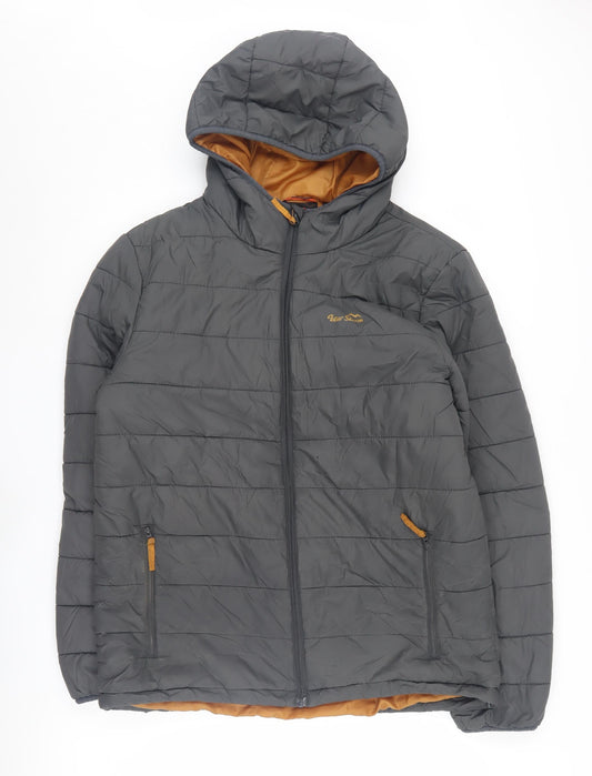 Peter Storm Men's Grey Hooded Puffer Jacket M