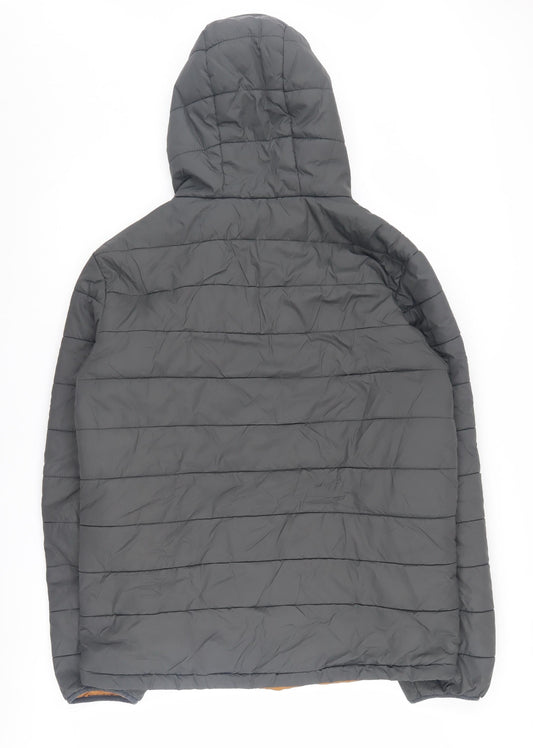 Peter Storm Men's Grey Hooded Puffer Jacket M