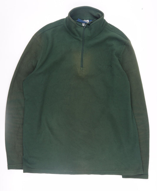 Mountain Warehouse Men's Green Fleece 1/4 Zip Sweatshirt L