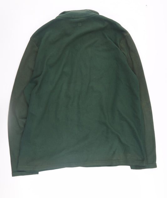 Mountain Warehouse Men's Green Fleece 1/4 Zip Sweatshirt L