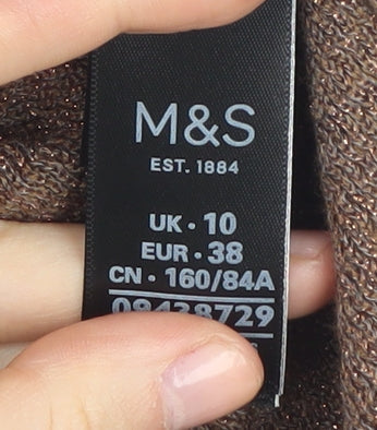Marks and Spencer Women's Brown Knit Jumper, Size 10