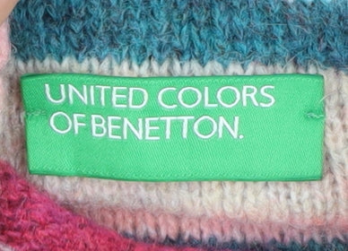 United Colors of Benetton Women's Multicoloured Striped Pullover Jumper