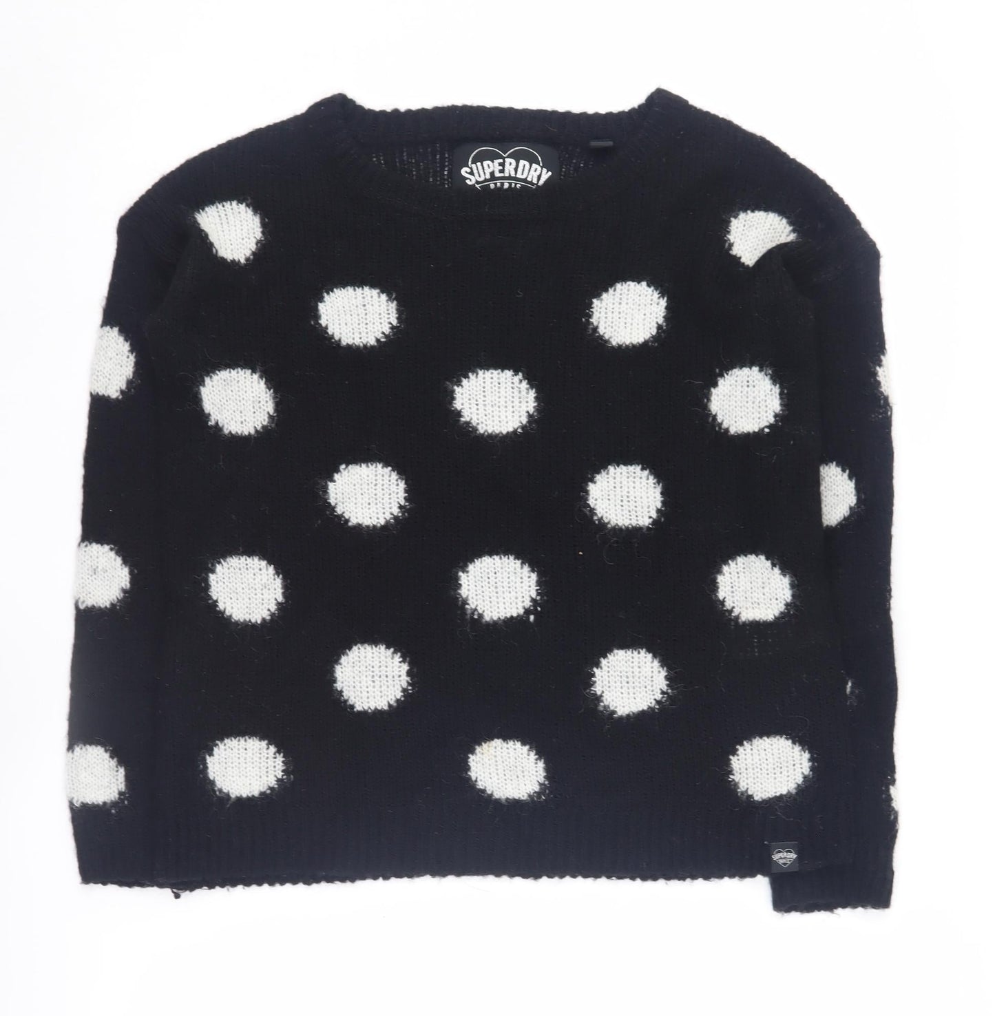 Superdry Women's Black Polka Dot Pullover Jumper S