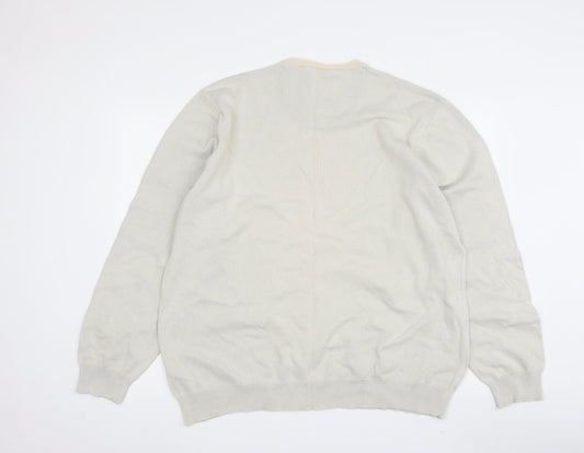 Marks and Spencer Men's Beige XL Pullover Cotton Jumper