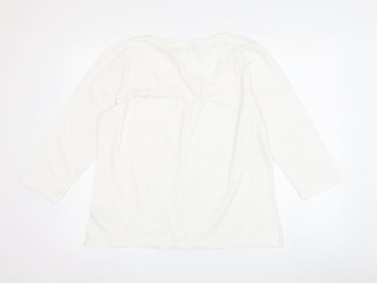 Hobbs Women White XL Scoop Neck Top