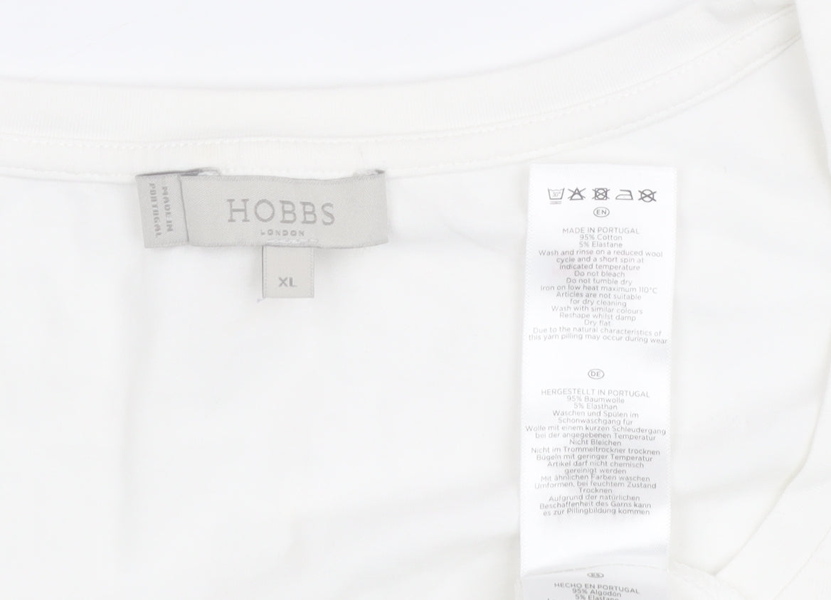 Hobbs Women White XL Scoop Neck Top