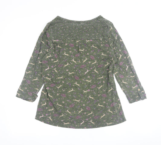 Edinburgh Woollen Mill Women’s Green Floral Tunic Blouse