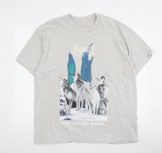 AllSaints Men's Grey Animal Graphic T-Shirt M