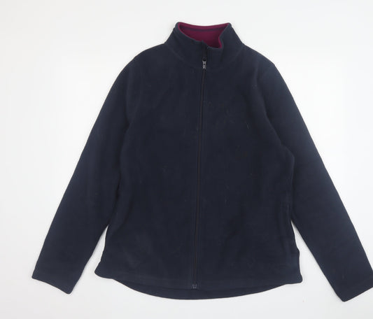 Weird Fish Women's Blue Fleece Jacket Size 14 Casual