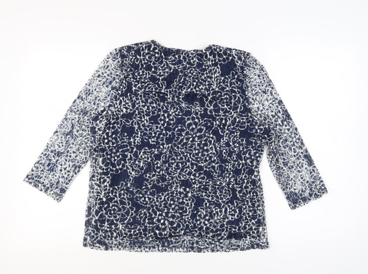Eastex Women's Blue Floral Top 14
