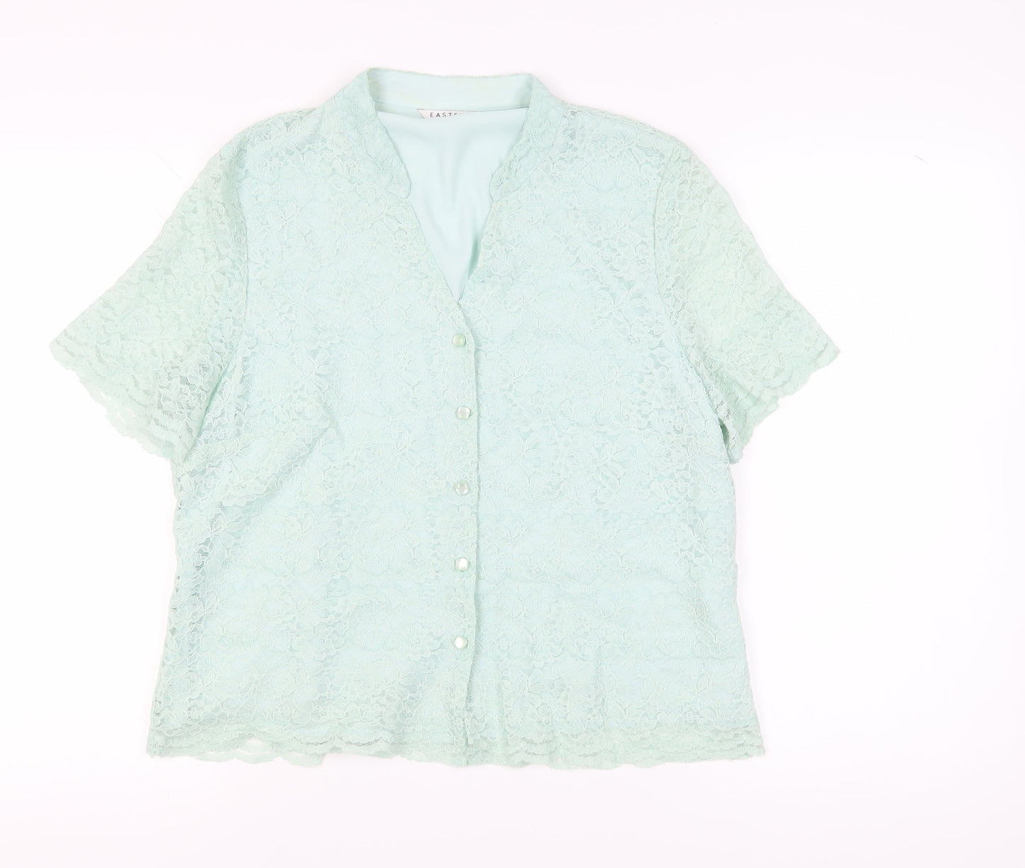 Eastex Women's Green Lace Button-Up Shirt Size 16