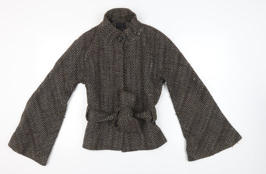 Ted Baker Women's Brown Wool Mid-Length Belted Coat