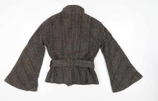 Ted Baker Women's Brown Wool Mid-Length Belted Coat