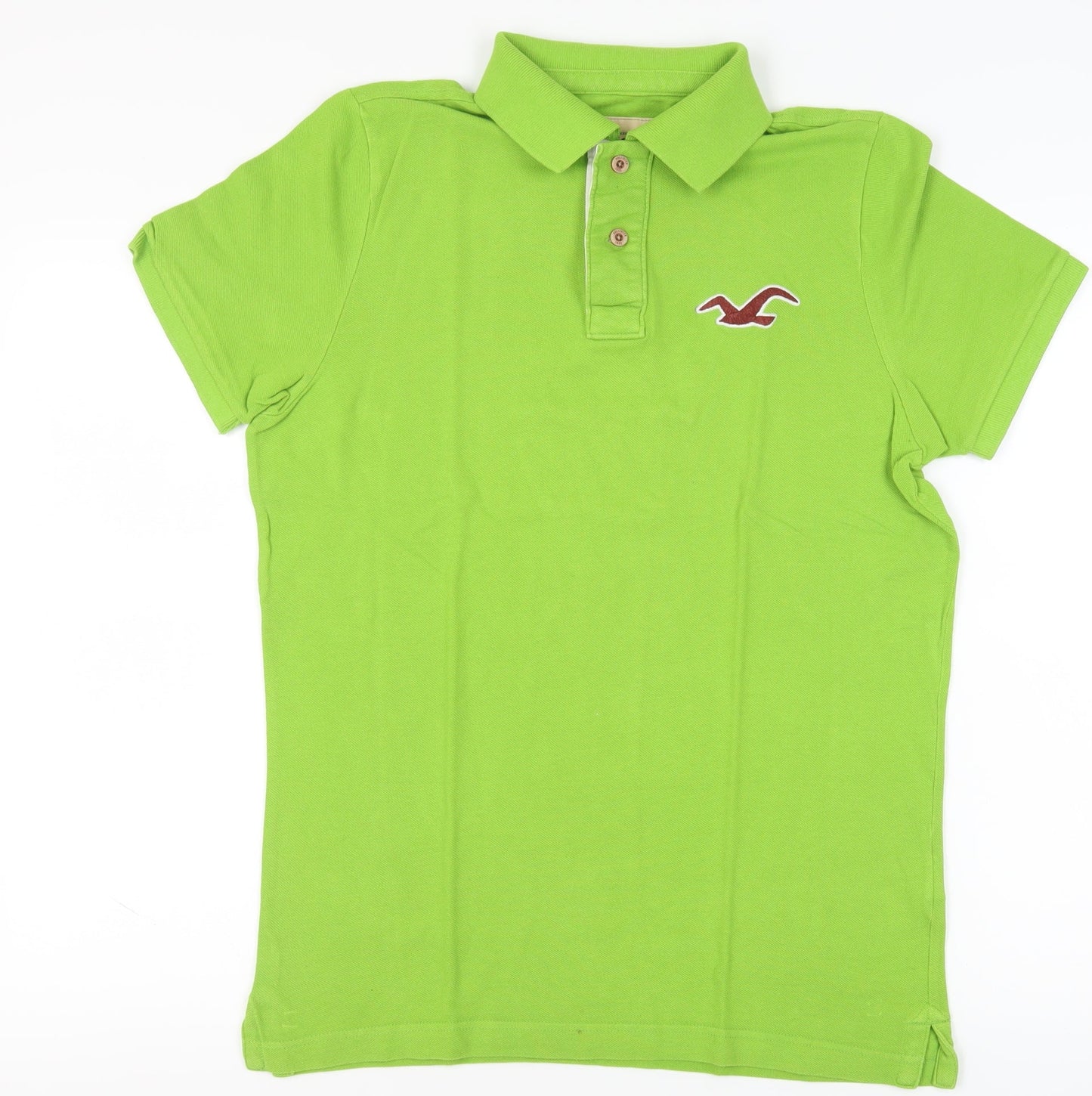 Hollister Men's Green Polo Shirt - L - Perfect for Spring