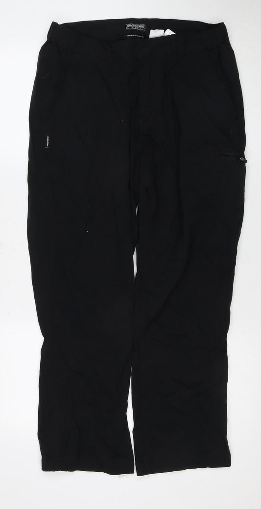 Craghoppers Men's Black Trousers, Size S, Elastic Waist