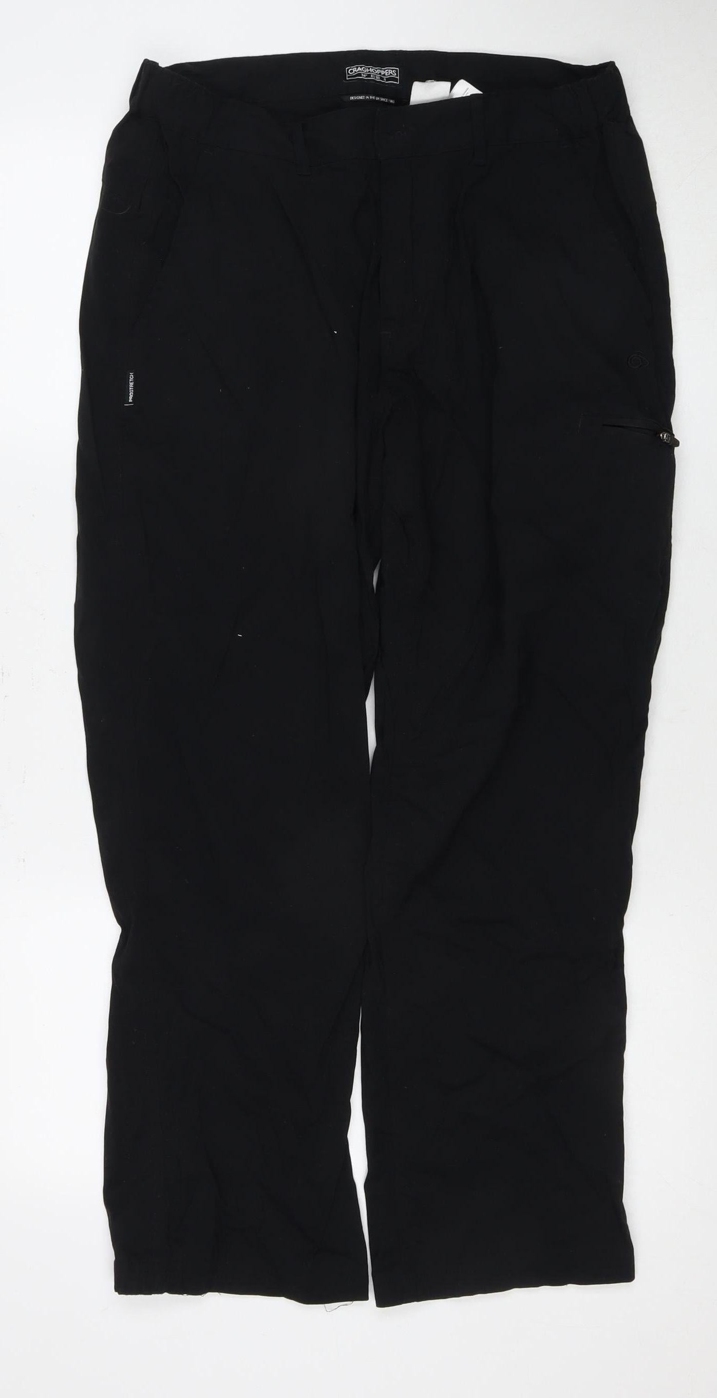 Craghoppers Men's Black Trousers, Size S, Elastic Waist