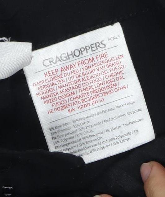 Craghoppers Men's Black Trousers, Size S, Elastic Waist