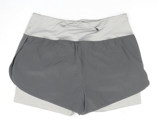 Yidarton Women's Grey Athletic Shorts L