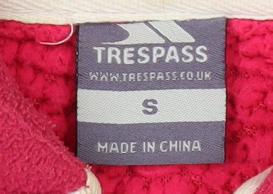 Brand and care label for Trespass Women’s Pink Hooded Jacket S, Autumn/Winter