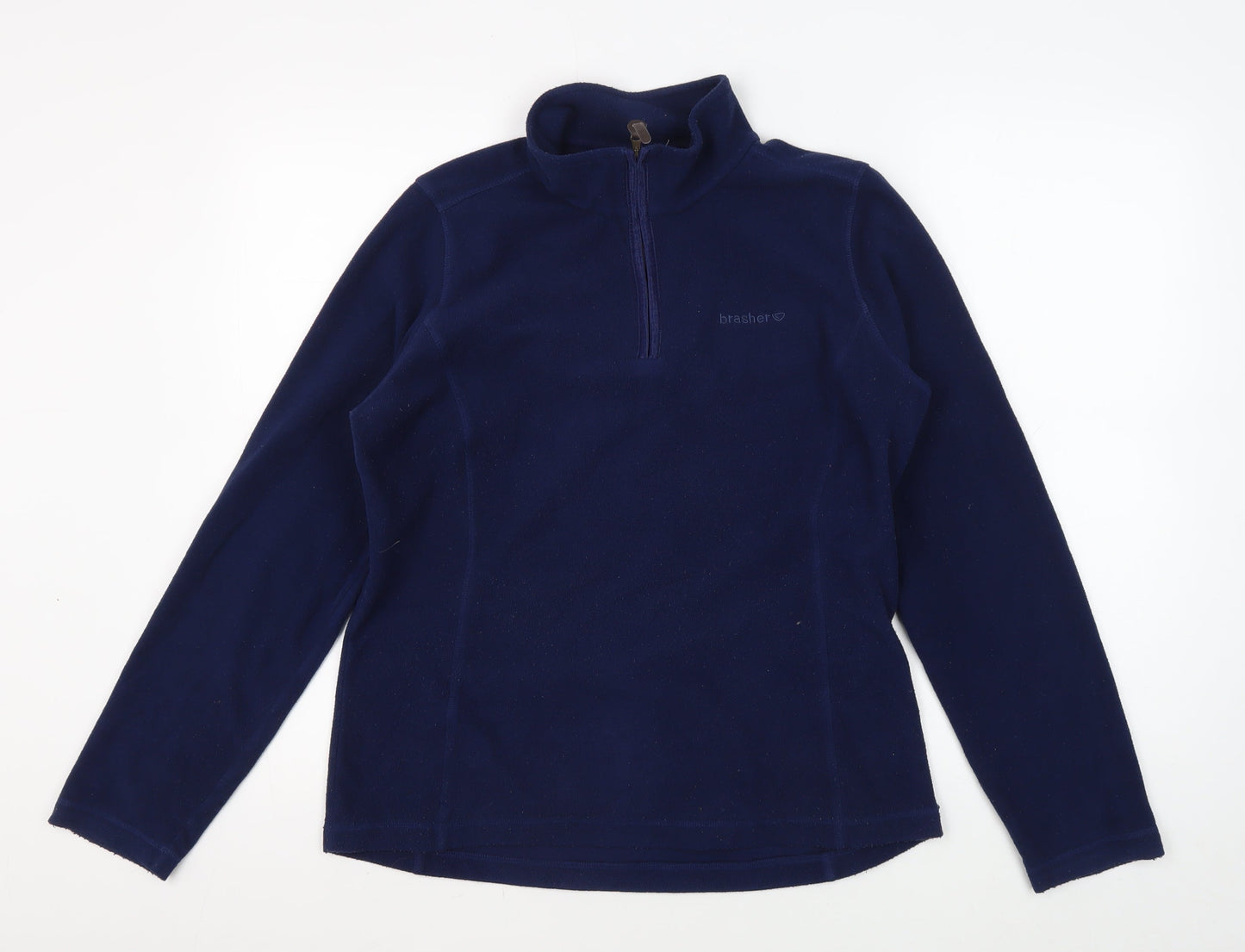 Brasher Women's Blue Fleece 1/4 Zip Sweatshirt Size 14