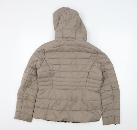 Michael Kors Women's Beige Puffer Jacket M Hooded